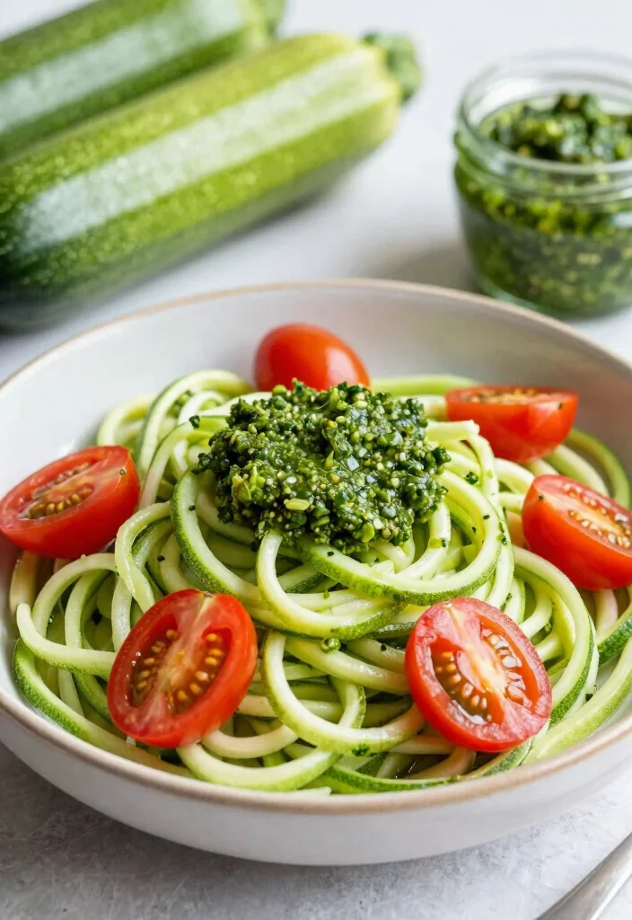 12 Vegetarian Food Recipes for Home Cooking 7. Zucchini Noodles with Pesto 0