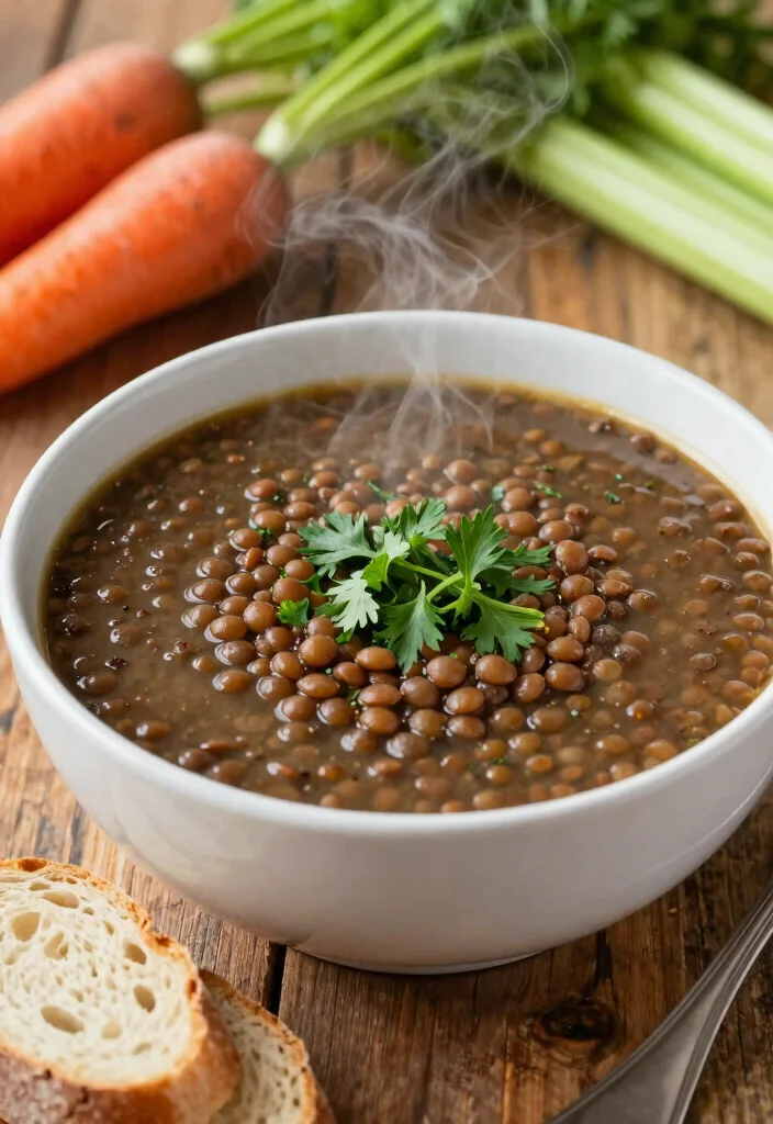 12 Vegetarian Food Recipes for Home Cooking 8. Lentil Soup 0