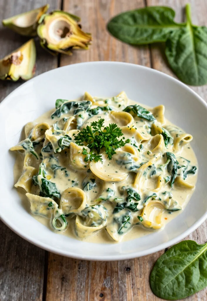 12 Vegetarian Pasta Recipes for Comfort Food 1. Creamy Spinach and Artichoke Pasta 0