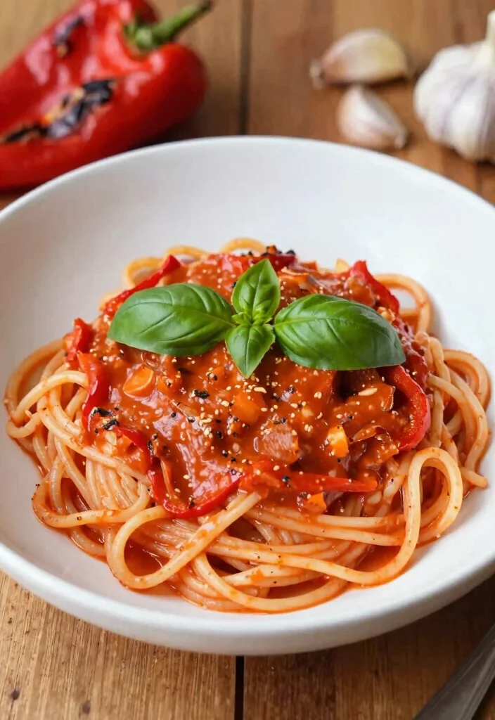 12 Vegetarian Pasta Recipes for Comfort Food 10. Roasted Red Pepper Pasta 0