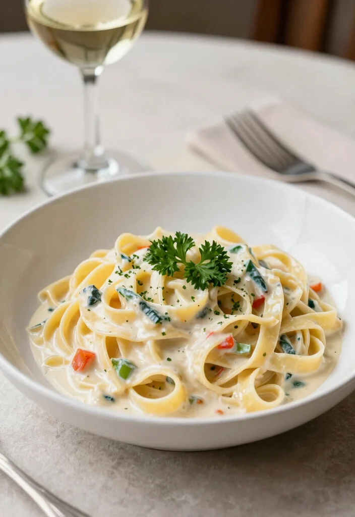 12 Vegetarian Pasta Recipes for Comfort Food 11. Veggie Fettuccine Alfredo 0