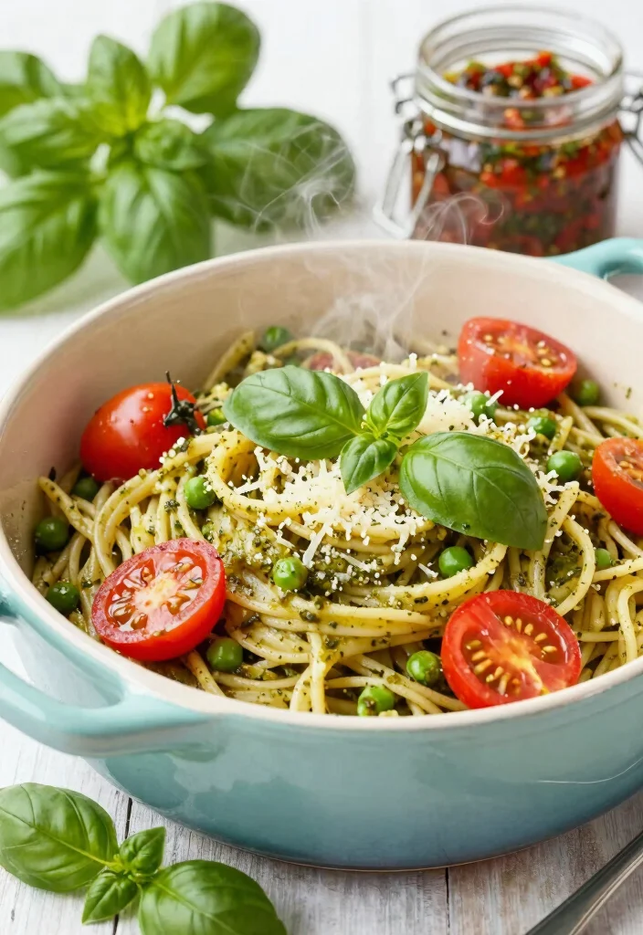 12 Vegetarian Pasta Recipes for Comfort Food 4. One Pot Pesto Pasta 0
