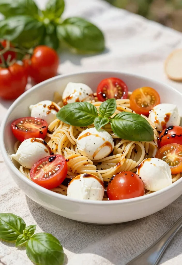 12 Vegetarian Pasta Recipes for Comfort Food 7. Caprese Pasta Salad 0