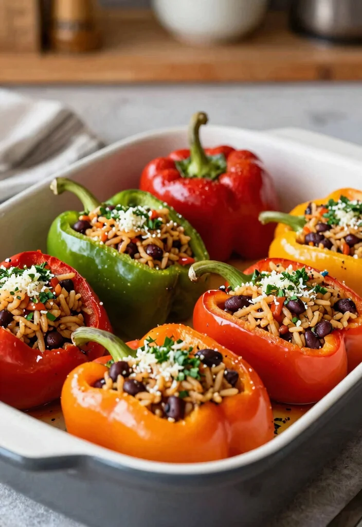 12 Vegetarian Potluck Recipes for Sharing 51 12 Vegetarian Potluck Recipes for Sharing 11. Stuffed Bell Peppers 0