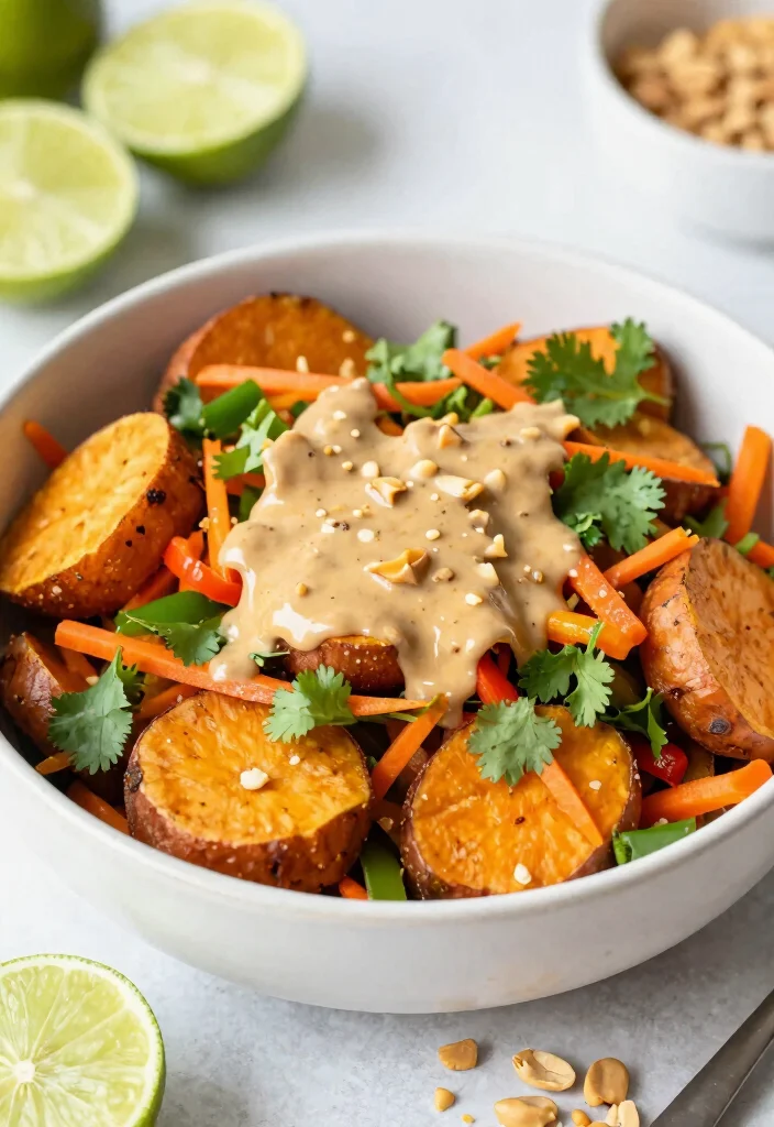 12 Vegetarian Potluck Recipes for Sharing 26 12 Vegetarian Potluck Recipes for Sharing 6. Thai Peanut Sweet Potato Salad 0