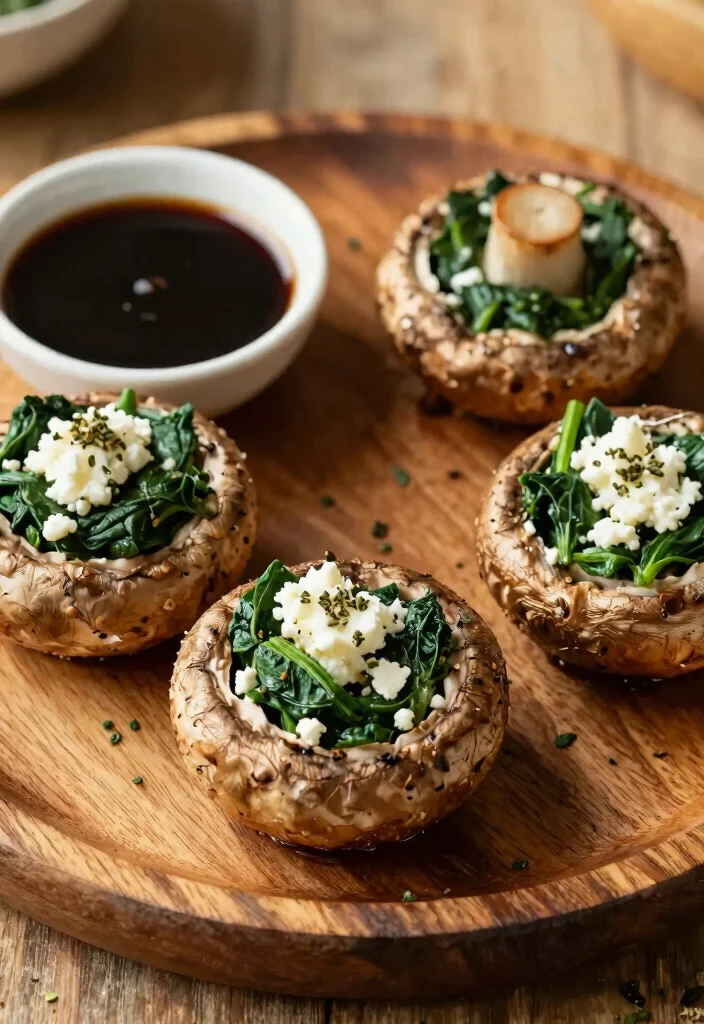 12 Vegetarian Protein Recipes for Strong Meals 8. Spinach and Feta Stuffed Portobello Mushrooms 0