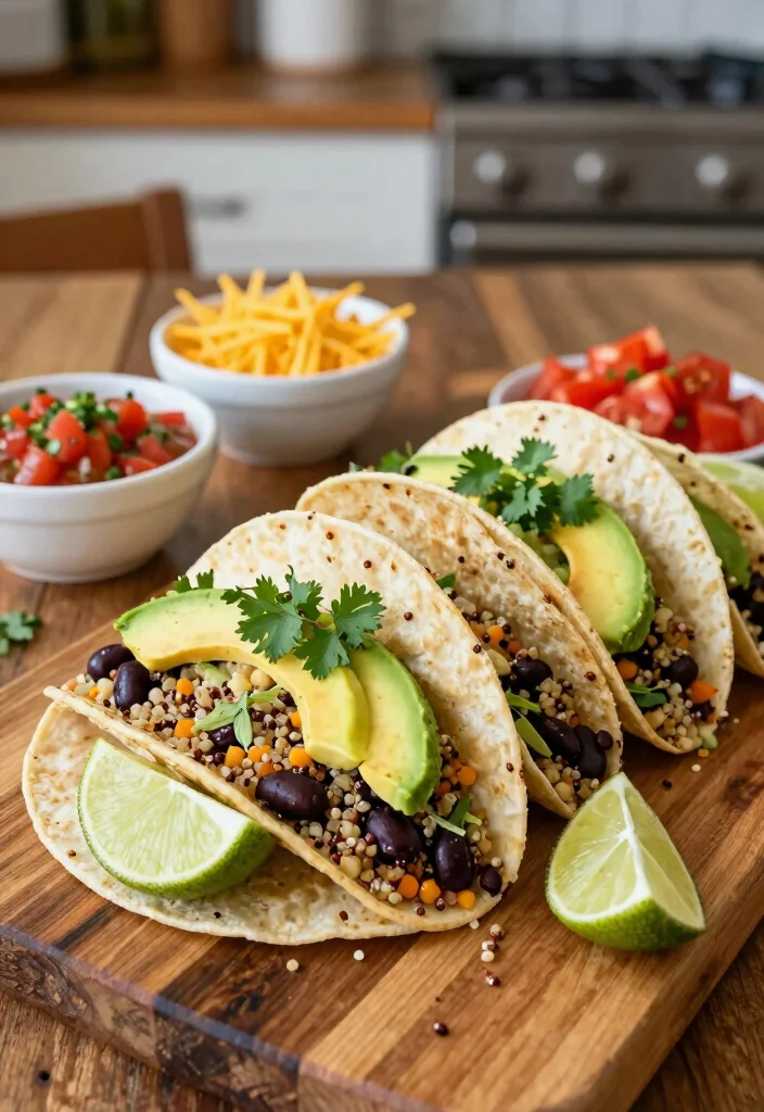 12 Vegetarian Recipes for Everyday Cooking 1. Quinoa and Black Bean Tacos 0