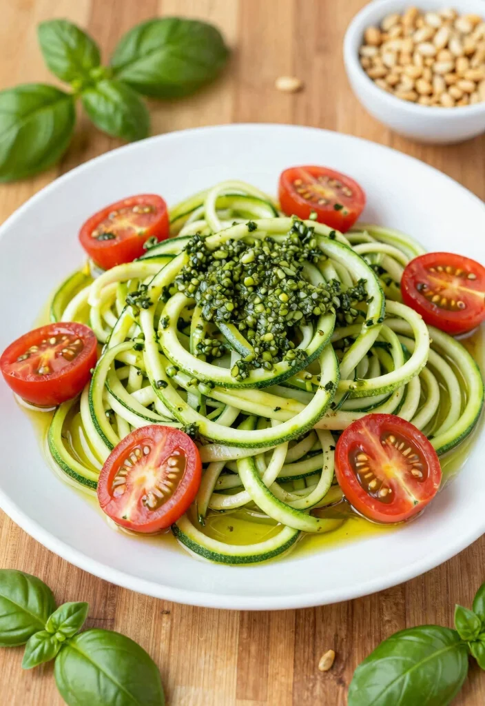 12 Vegetarian Recipes for Everyday Cooking 10. Zucchini Noodles with Pesto 0