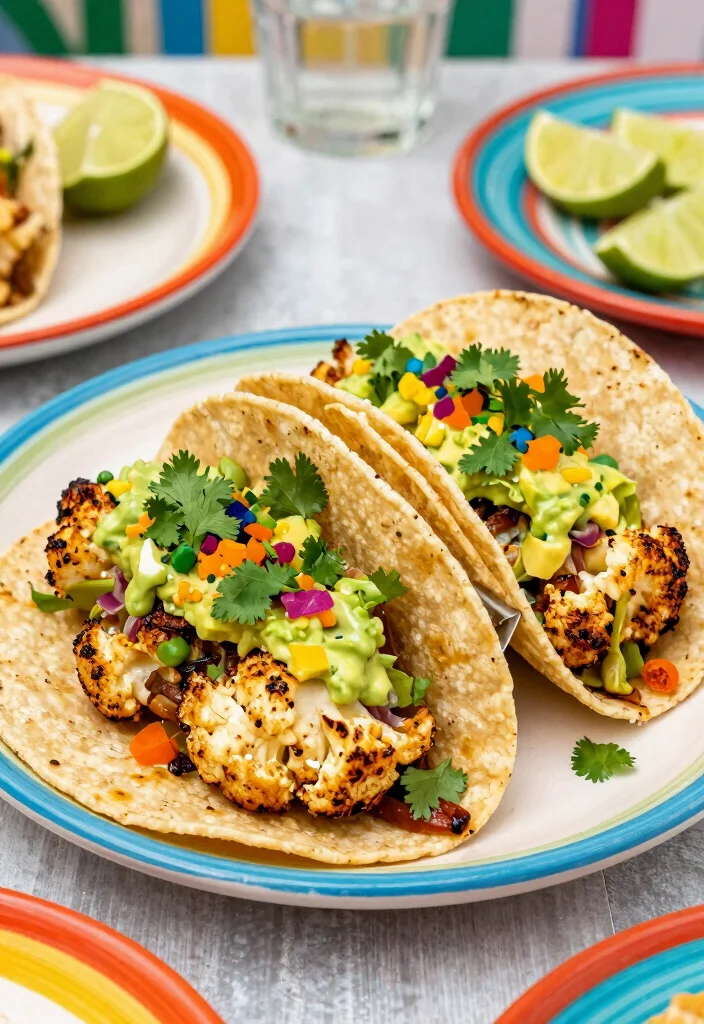 12 Vegetarian Recipes for Simple Meatless Cooking 6. Cauliflower Tacos with Avocado Crema 0