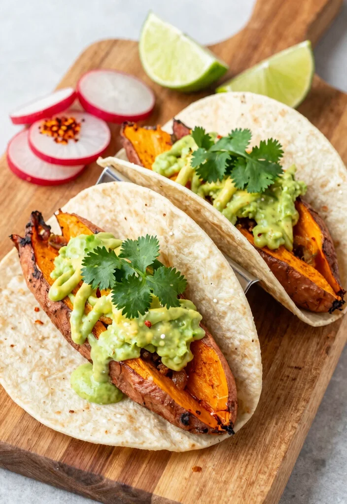 12 Vegetarian Taco Recipes for Fresh Flavor 3. Spicy Sweet Potato Tacos 0