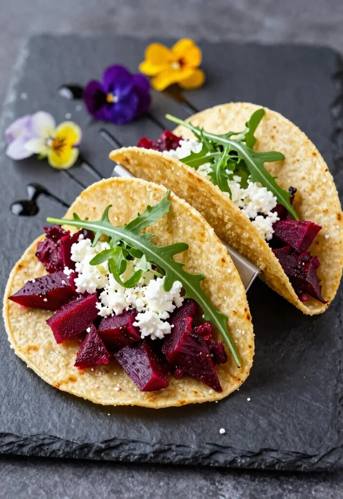 12 Vegetarian Taco Recipes for Fresh Flavor 6. Beetroot and Goat Cheese Tacos 0