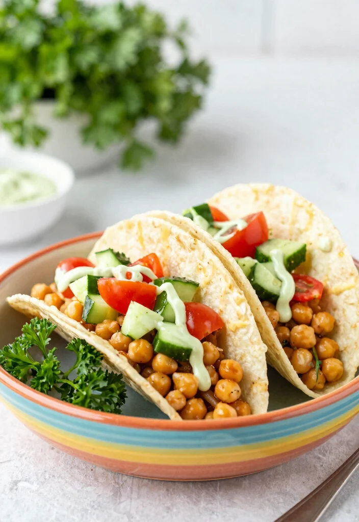 12 Vegetarian Taco Recipes for Meatless Nights 3. Mediterranean Chickpea Tacos 0