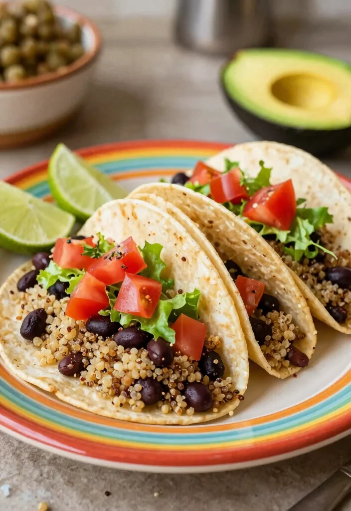 12 Vegetarian Taco Recipes for Meatless Nights 5. Quinoa and Black Bean Tacos 0