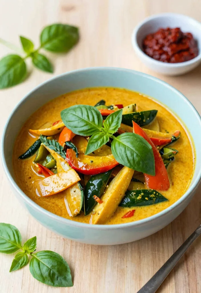 12 Vegetarian Thai Curry Recipes with Bold Spice 26 12 Vegetarian Thai Curry Recipes with Bold Spice 6. Spicy Thai Basil Curry with Vegetables 0