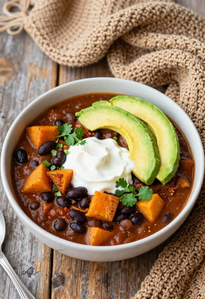 12 Winter Vegetarian Recipes for Cozy Nights 3 12 Winter Vegetarian Recipes for Cozy Nights 3. Sweet Potato and Black Bean Chili 0