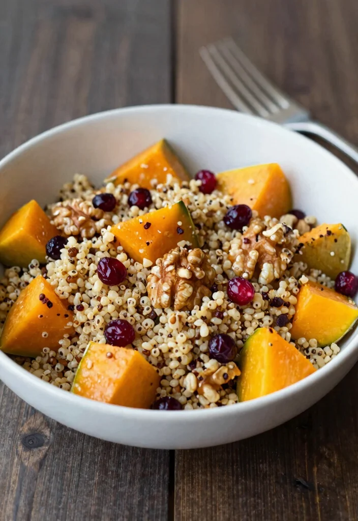 12 Winter Vegetarian Recipes for Cozy Nights 28 12 Winter Vegetarian Recipes for Cozy Nights 8. Roasted Butternut Squash and Quinoa Salad 0