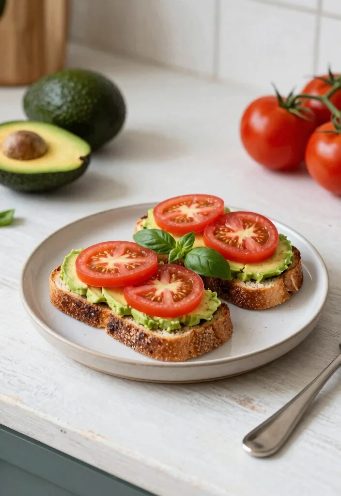 14 Healthy Recipes for Balanced Everyday Eating 3. Avocado Toast with Tomato Basil 0