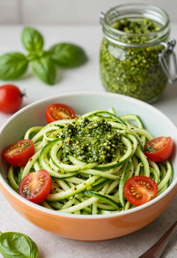 14 Healthy Recipes for Balanced Everyday Eating 4. Zucchini Noodles with Pesto 0
