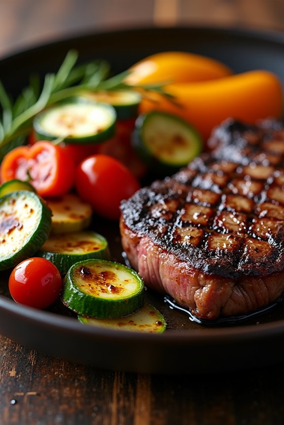 charred vegetables with smoky seasonings