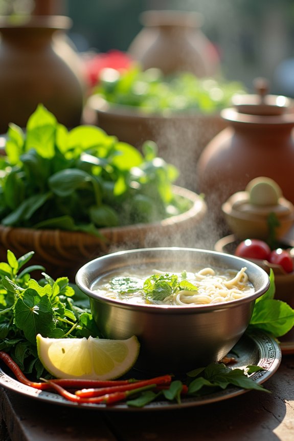 fresh herbs lean proteins light broth