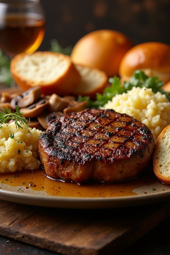 garlic bread soaks steak juices