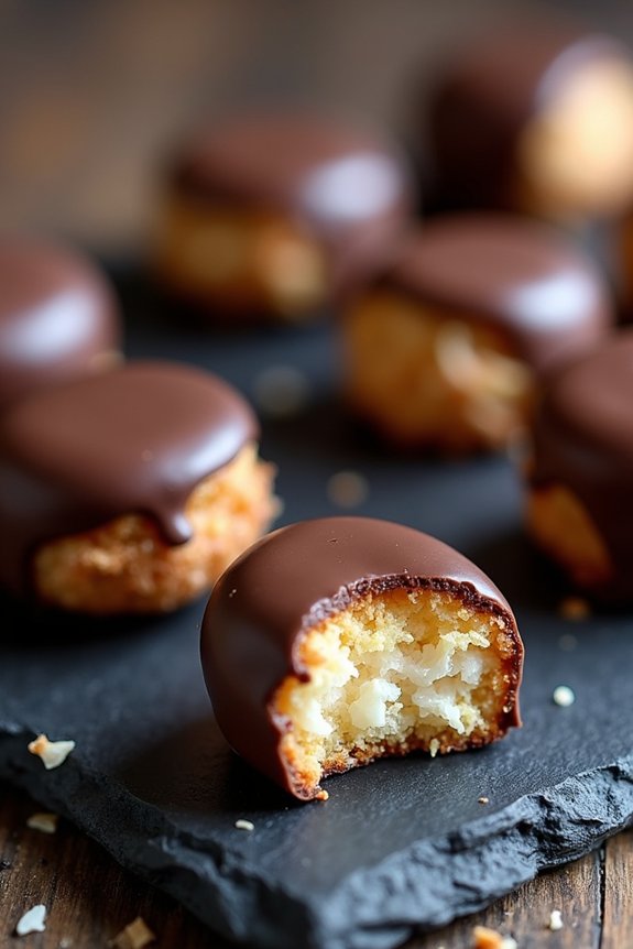 gluten free chocolate dipped coconut macaroons