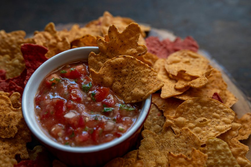 healthy snack chips with salsa