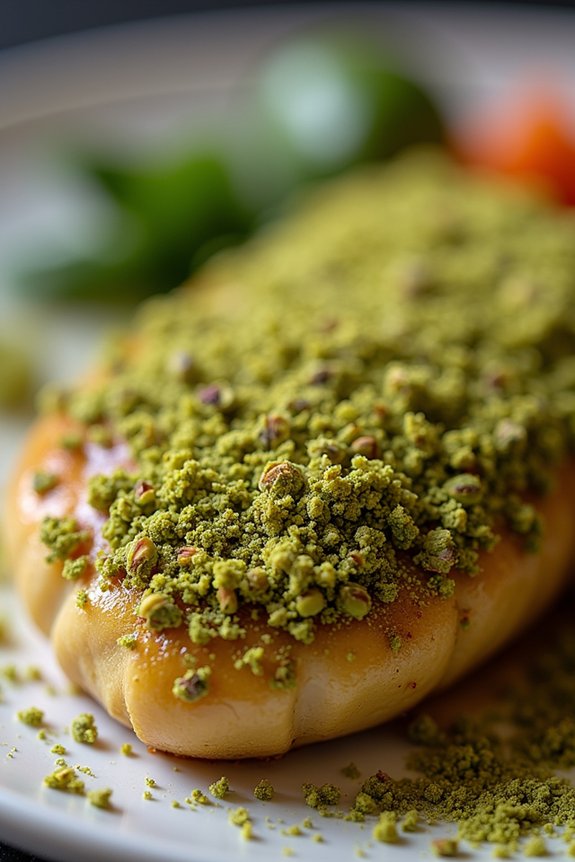 pistachio crusted keto coating
