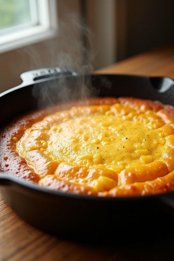 Is Cornbread a Dessert or a Savory Side? 4 preheated skillet bacon grease crispy crust