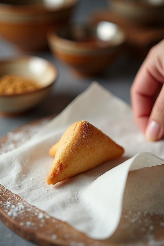 quick hot cookies folded promptly