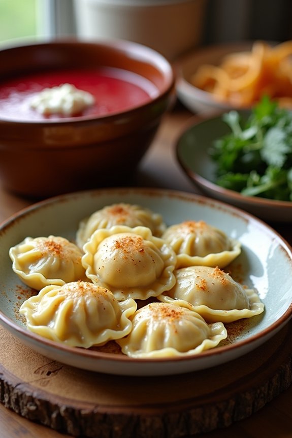 7 Best Side Dishes to Serve With Perogies for Dinner 5 traditional red beet soup with perogies