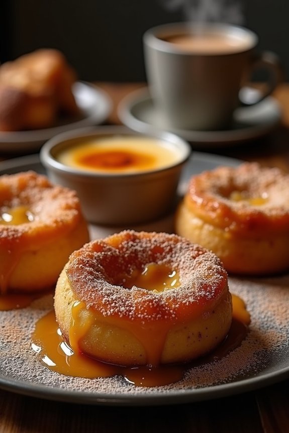 warm spiced desserts with caramel